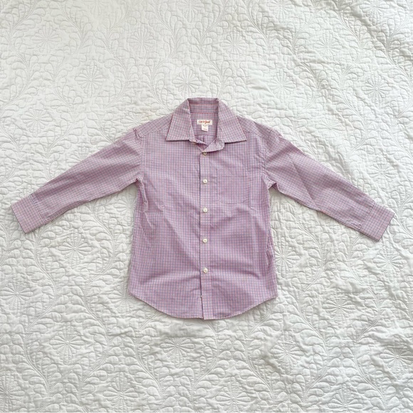 Cat & Jack Other - Cat & Jack Boys XS (4-5) Long Sleeve Striped Dress Shirt Red White and Blue